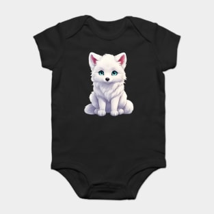 Snowy Snuggles Arctic Fox Pup Baby Bodysuit